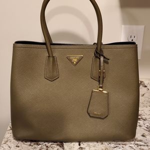 Prada Olive Green Saffiano Cuir w/ gold hardware
